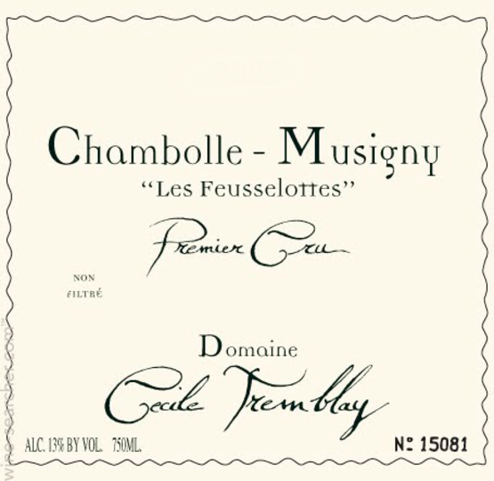 Domaine Cecile Tremblay Chambolle Musigny Premier Cru Les Feusselottes