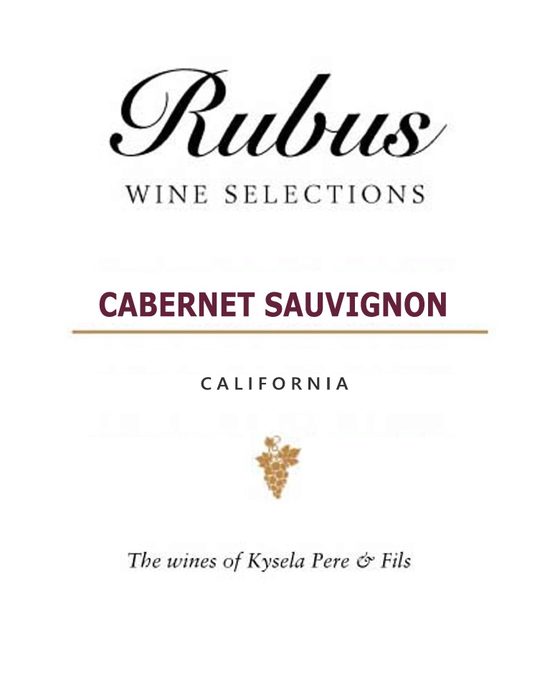 Rubus Cabernet Sauvignon California AVA Label
