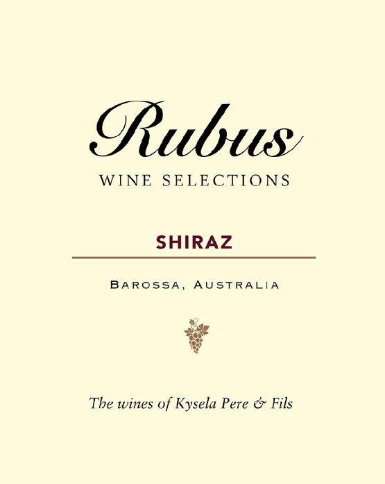 Rubus Barossa Valley Shiraz Label 