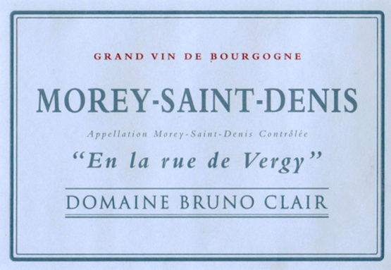 Domaine Bruno Clair Morey Saint Denis Blanc En La Rue De Vergy Label