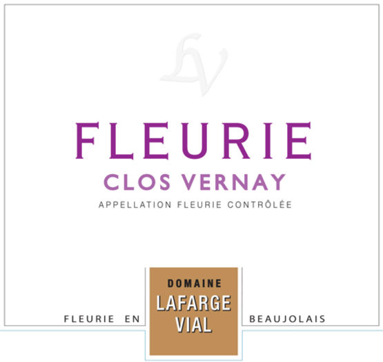 Domaine Lafarge Vial Fleurie Clos Vernay Label