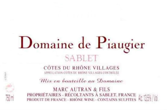 Domaine de Piaugier Côtes du Rhône Villages Sablet