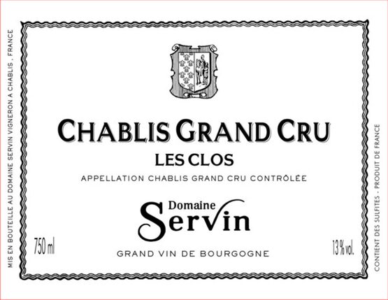 Domaine Servin Chablis Grand Cru Les Clos