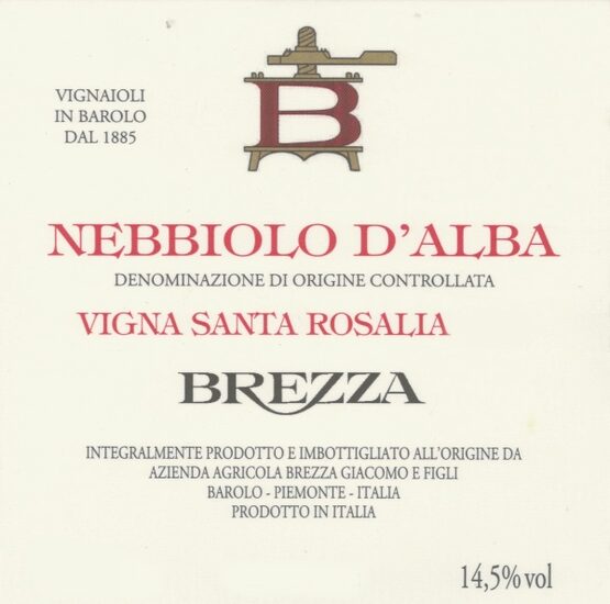 Giacomo Brezza Nebbiolo D'Alba Vigna Santa Rosalia