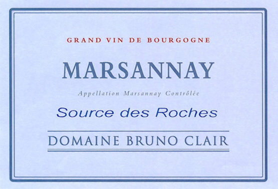 Domaine Bruno Clair Marsannay Blanc Source des Roches