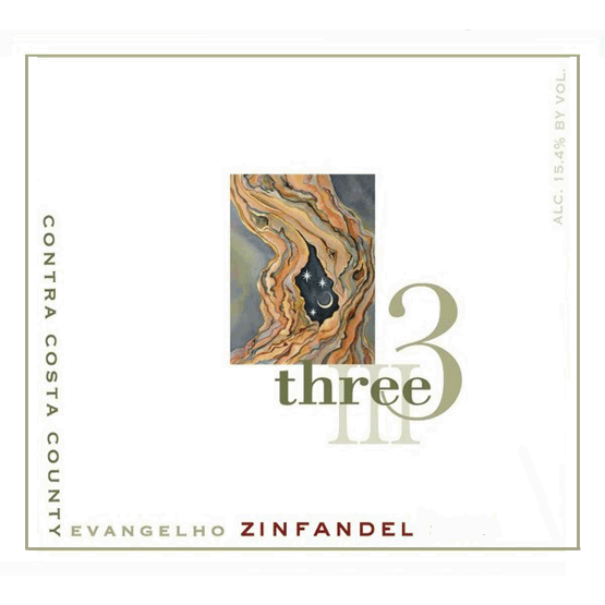 Three Wine Company Zinfandel Evangelho Contra Costa County Label