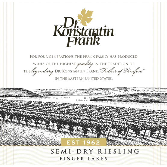 Dr Konstantin Frank Semi-Dry Riesling Label