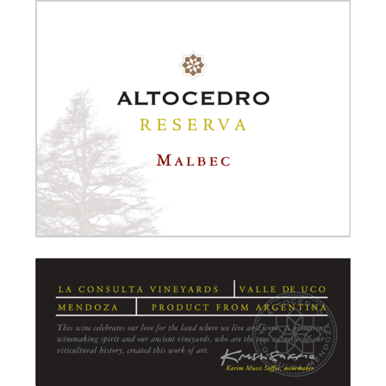Altocedro Malbec Reserva