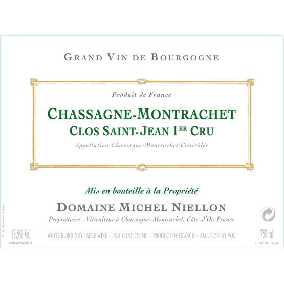 Michel Niellon Chassagne Montrachet Clos Saint-Jean Premier Cru 