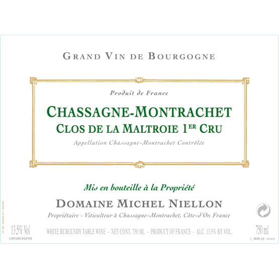 Niellon Chassagne Montrachet Premier Cru Clos de la Maltroie