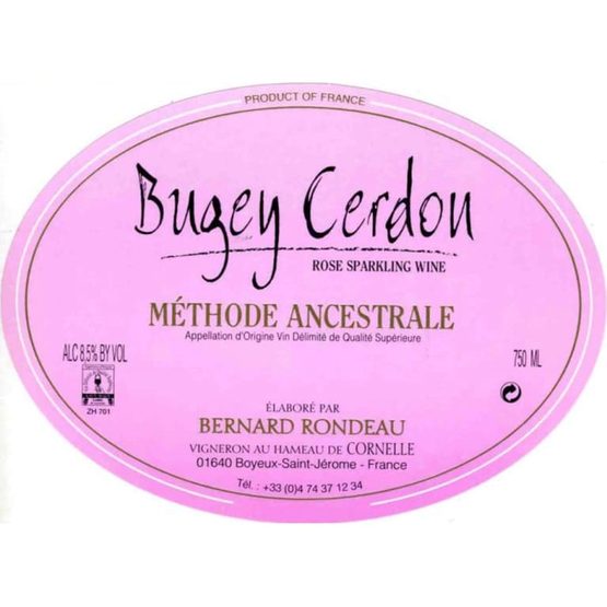 Bernard Rondeau Bugey Cerdon Methode Ancestral Rosé