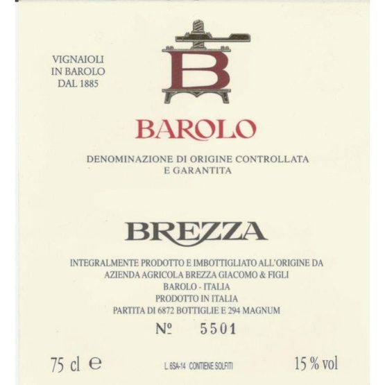 Giacomo Brezza Barolo Classico Label