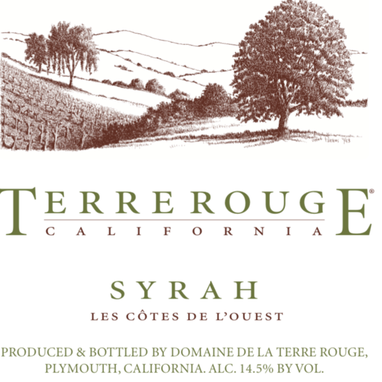 Terre Rouge Syrah Les Côtes de l'Ouest Label