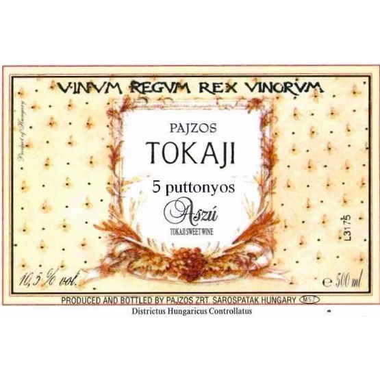 Chateau Pajzos Tokaji Aszu 5 Puttonyos Label