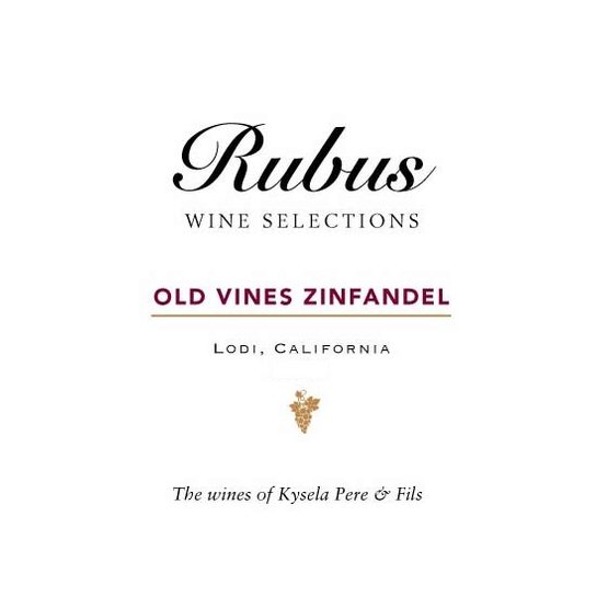 Rubus Lodi Old Vine Zinfandel Label