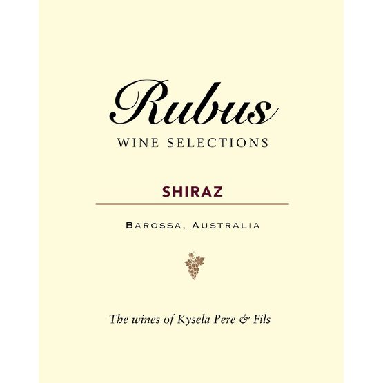 Rubus Barossa Valley Shiraz Label
