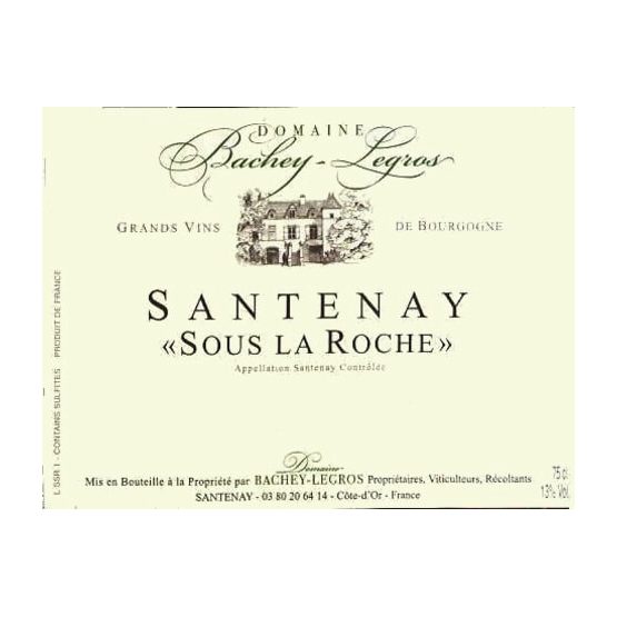 Bachey-Legros Santenay Sous La Roche Label
