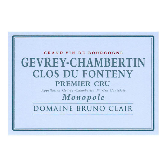 Bruno Clair Gevrey-Chambertin Premier Cru Clos du Fonteny Monopole