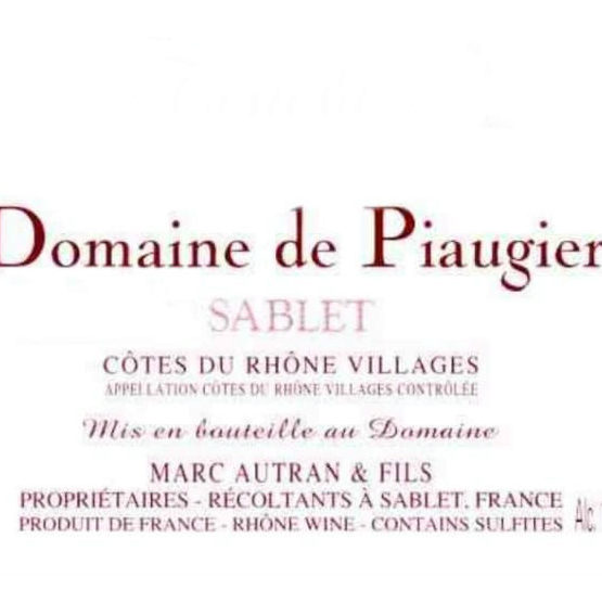 Domaine de Piaugier Côtes du Rhône Villages Sablet