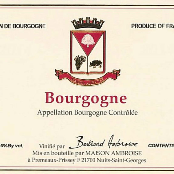 Maison Bertrand Ambroise Bourgogne Rouge