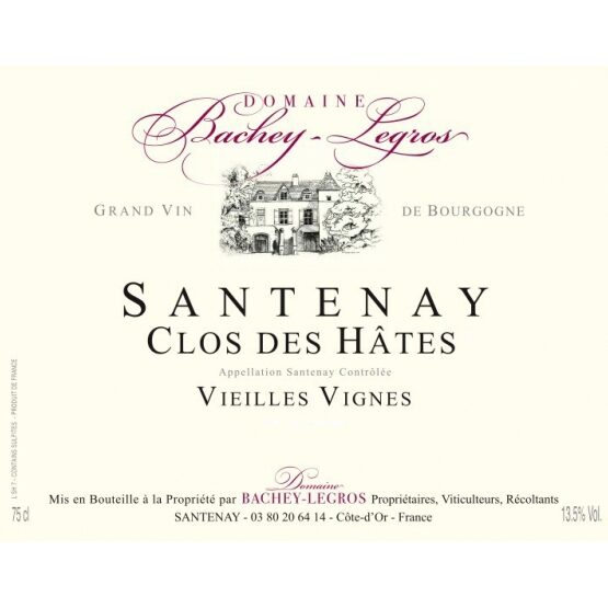 Domaine Bachey-Legros Santenay Clos Des Hates Vieilles Vignes