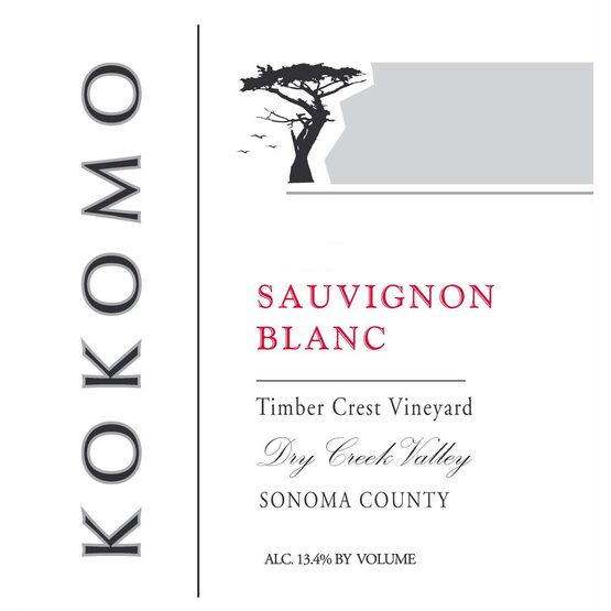 Kokomo Winery Sauvignon Blanc Timber Crest Vineyard Dry Creek Valley