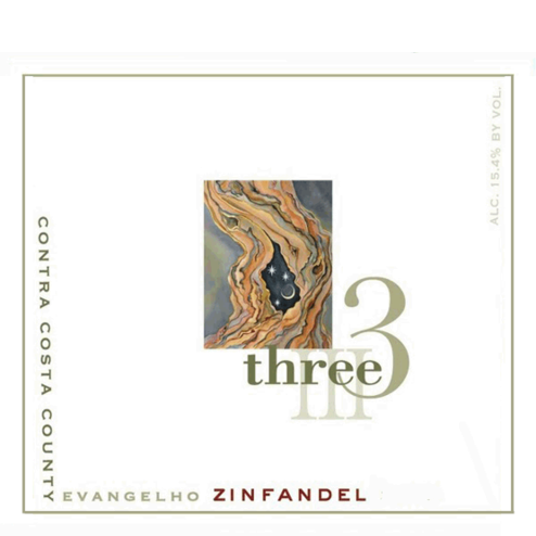 Three Wine Company Zinfandel Evangelho Contra Costa County Label