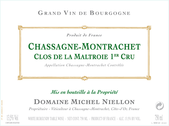 Niellon Chassagne Montrachet Premier Cru Clos de la Maltroie