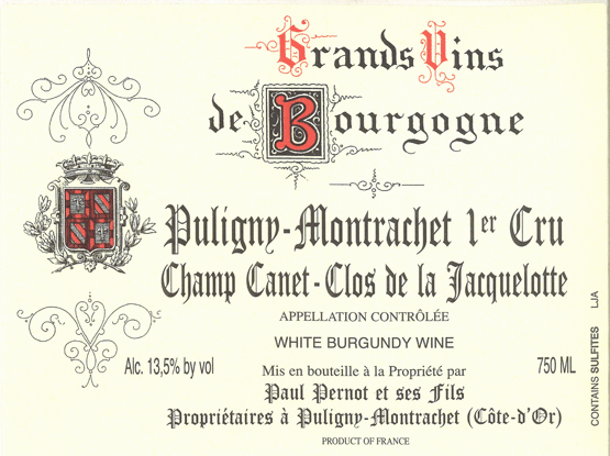 Pernot Puligny Montrachet Premier Cru Champ Canet - Clos de la Jacquelotte