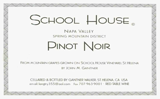 School House Vineyard Pinot Noir Label