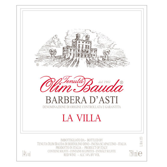Tenuta Olim Bauda Barbera D'Asti La Villa Label