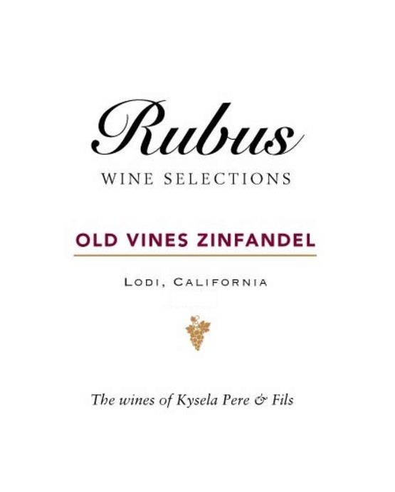 Rubus Lodi Old Vine Zinfandel Label