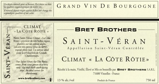 Bret Brothers & La Soufrandière Saint Veran la Cote Rotie Label