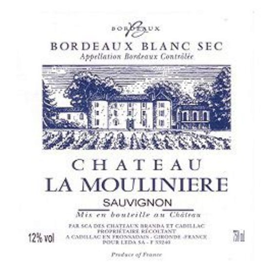 Chateau La Mouliniere Bordeaux Blanc Label