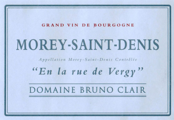 Domaine Bruno Clair Morey Saint Denis Blanc En La Rue De Vergy Label