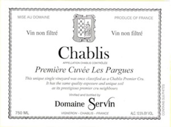 Domaine Servin Chablis Les Pargues Label