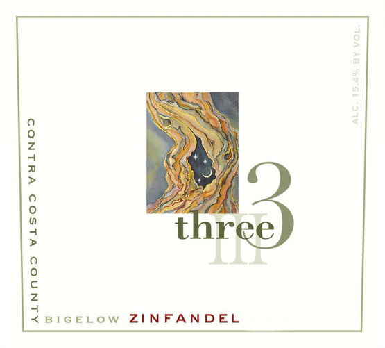 Three Wine Company Zinfandel Bigelow Contra Costa County Label