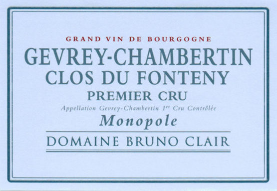 Bruno Clair Gevrey-Chambertin Premier Cru Clos du Fonteny Monopole