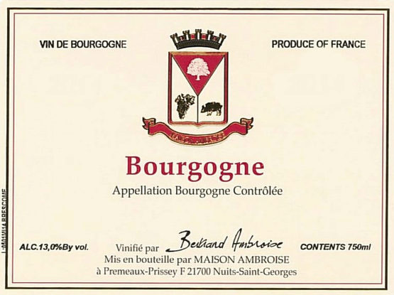Maison Bertrand Ambroise Bourgogne Rouge