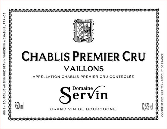 Domaine Servin Chablis Premier Cru Vaillons