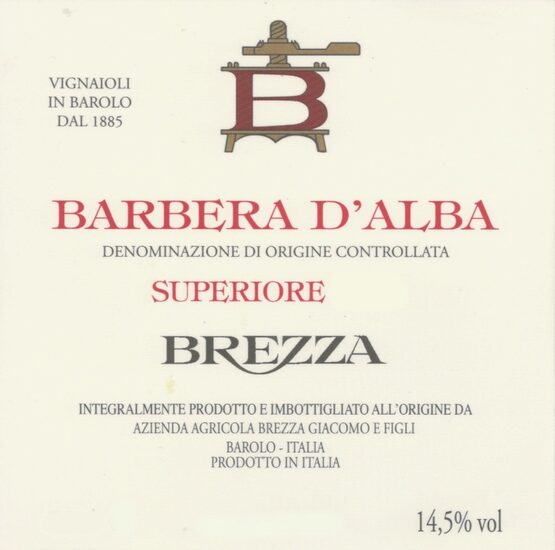 Giacomo Brezza Barbera d'Alba Superiore Label