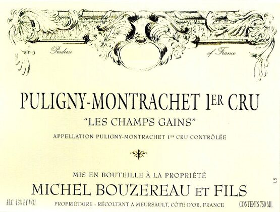 Domaine Michel Bouzereau Puligny Montrachet Les Champs Gains