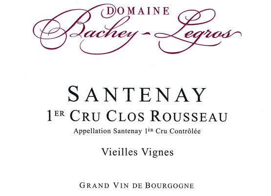 Bachey-Legros Santenay Premier Cru Clos Rousseau Les Fourneaux Vieilles Vignes