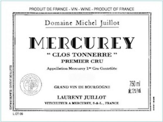 Domaine Michel Juillot Mercurey Premier Cru "Clos Tonnerre" Rouge