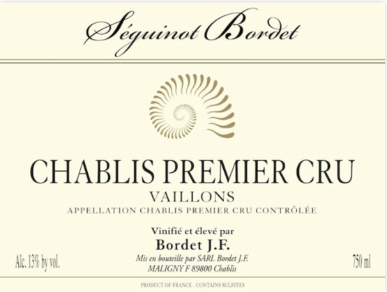 Domaine Séguinot Bordet Chablis Premier Cru Les Vaillons