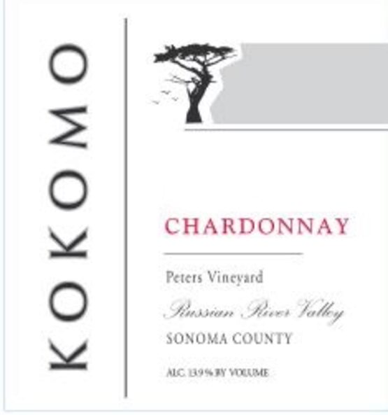 Kokomo Winery Chardonnay Peters Vineyard Russian River Valley